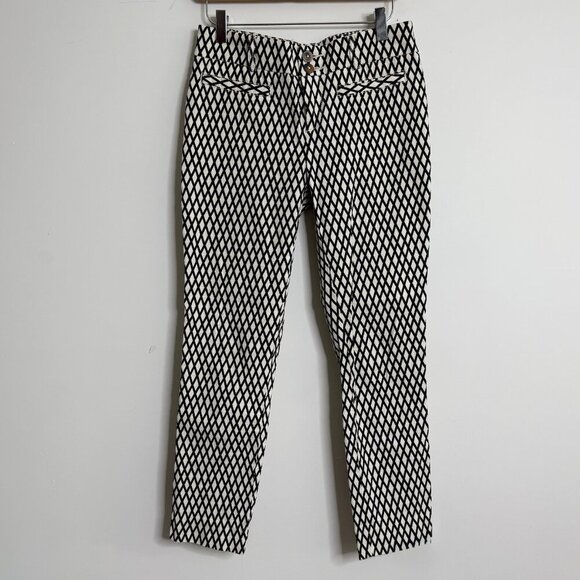 🖤 Anthropologie Cartonnier Charlie Ankle Pants, Black/Ivory | Size XS - Picture 1 of 7